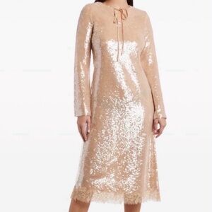 Jonathan Simkhai Sequin Midi Dress - Gold